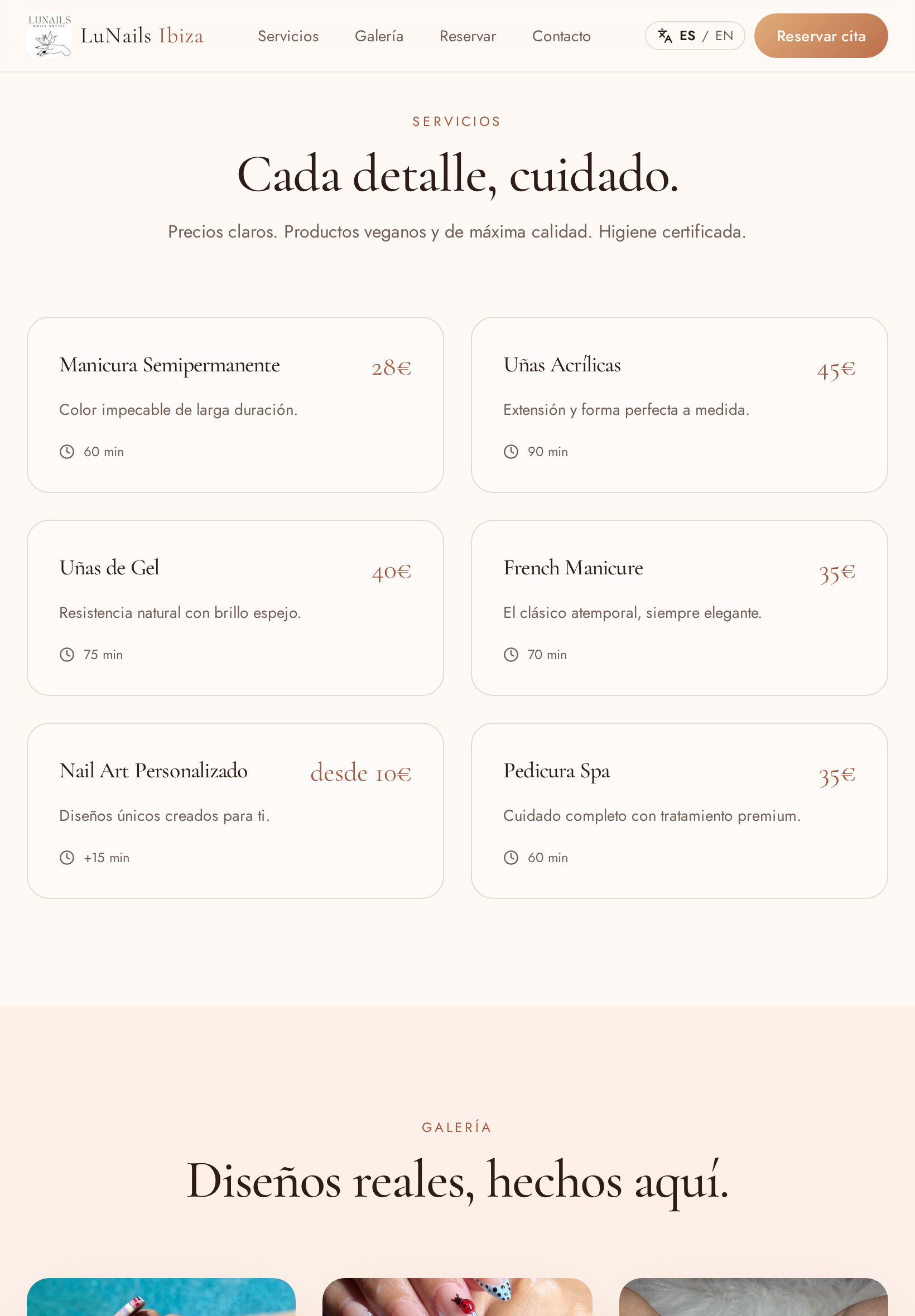 Luna Nails Ibiza — tablet view