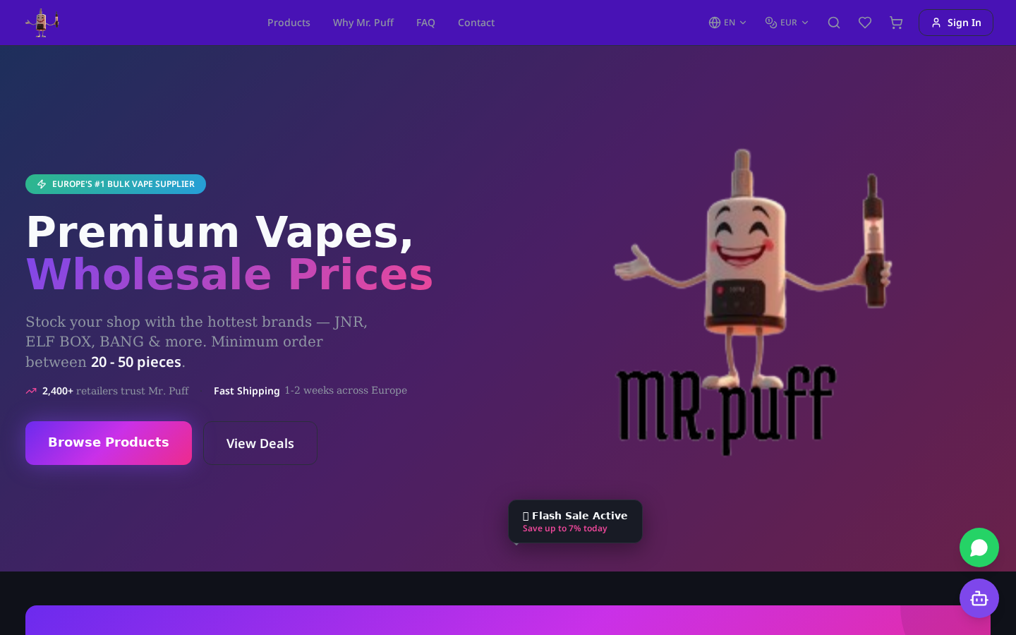 MrPuff.com — desktop view